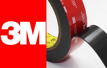 3M TAPE 50мм х 2.5м оригинальный серый двусторонний скотч красная подложка