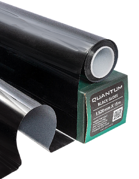 QUANTUM BLACK GLOSS чёрная глянцевая 200мкм антигравийная плёнка ш.1.52 д.15м/п объем рулона 22,8м2 (Отрез)